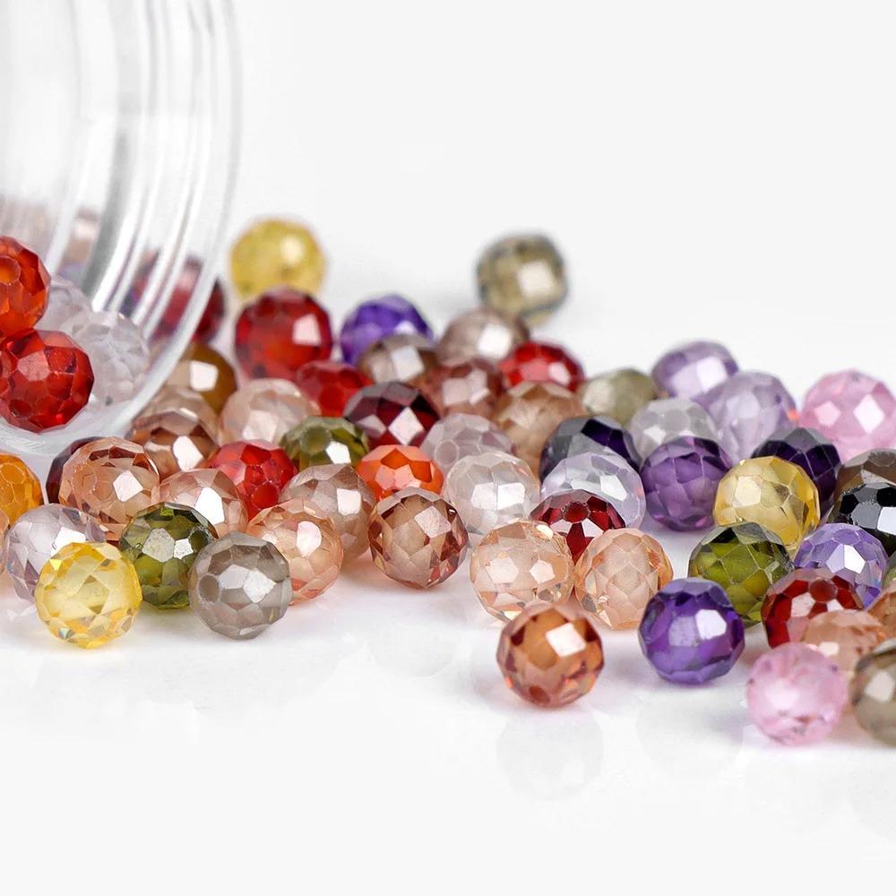 Perline in Pietra di Zircone Naturale Sfaccettata da 2mm/3mm/4mm per la Realizzazione di Bracciali Collane Anelli Catene per la Vita Accessori Gioielli Fai da Te Brillanti