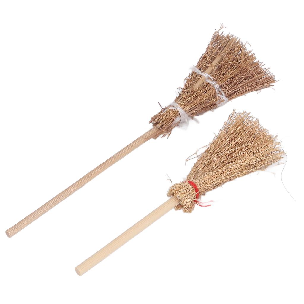 20 ADET Mini Cadı Süpürgesi Bambu 14CM 10CM Cadılar Bayramı Saman El Sanatları Cosplay Okul Partisi için