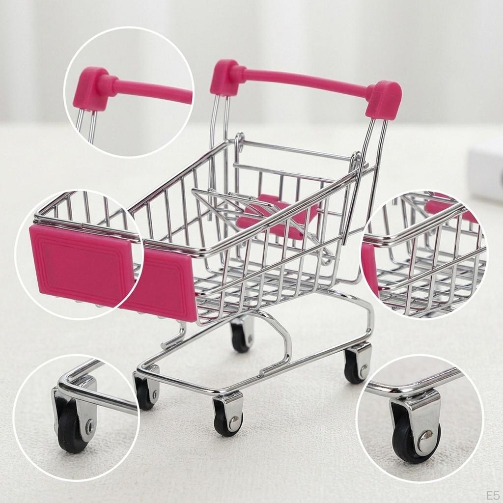 Mini-Einkaufswagen Kleiner Supermarkt Lustiger Frühpädagogischer Handwagen Einkaufswagen für