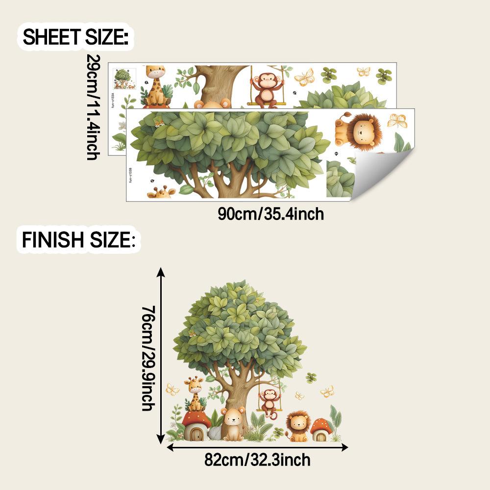 

Декоративные наклейки на стену для Дома-гриба и Домика маленького животного под Мультяшным деревом