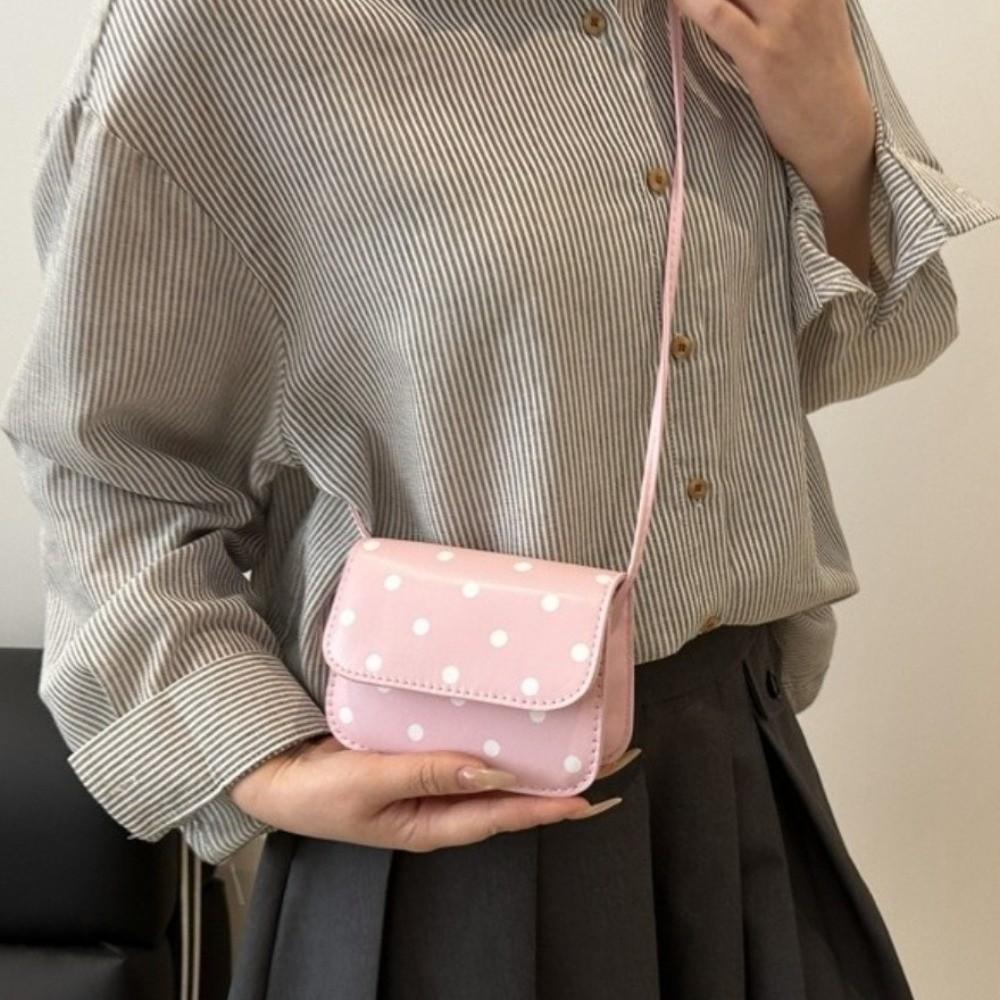 Sweet Mini Square Bag PU Single-Shoulder Bag New Polka Dot Crossbody Bag Dressy Occasions