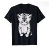 T-Shirt Men Women Cotton Cute Cat Print Oversized Casual Streetwear Pet Lover Daily Short Sleeve Basic Tee Tops