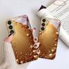 Cinta dorada y lazo Para Samsung Galaxy S26 S20 FE S21 S22 S23 Plus S24 Ultra S25Ultra S21+ S22Plus Funda de teléfono de cristal dorado