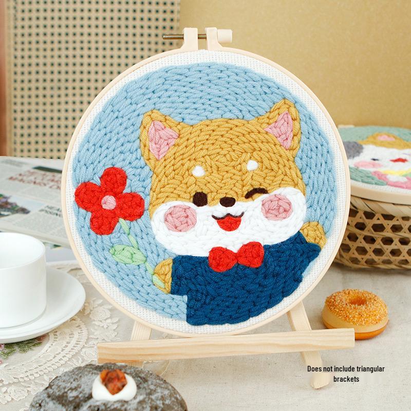 DIY Russian Punch Needle Kit: Handmade Beginner Cartoon Wool Painting