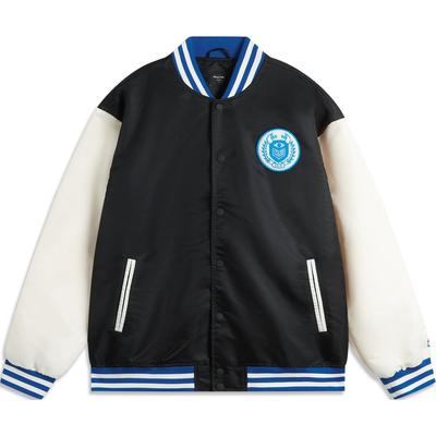 Comfortable Casual Minimalist Letter Print Breathable Color Block Jacket Men Jacket Black AFDU513-1