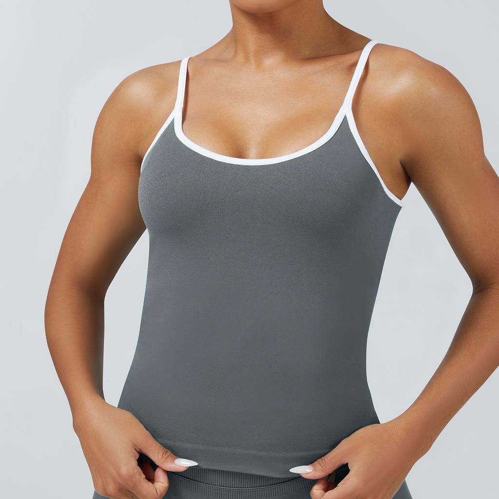 Tight Contrasting Sports Vest For Women, Backless Yoga Vest, Fitness Suit, Running Sports Top For Women