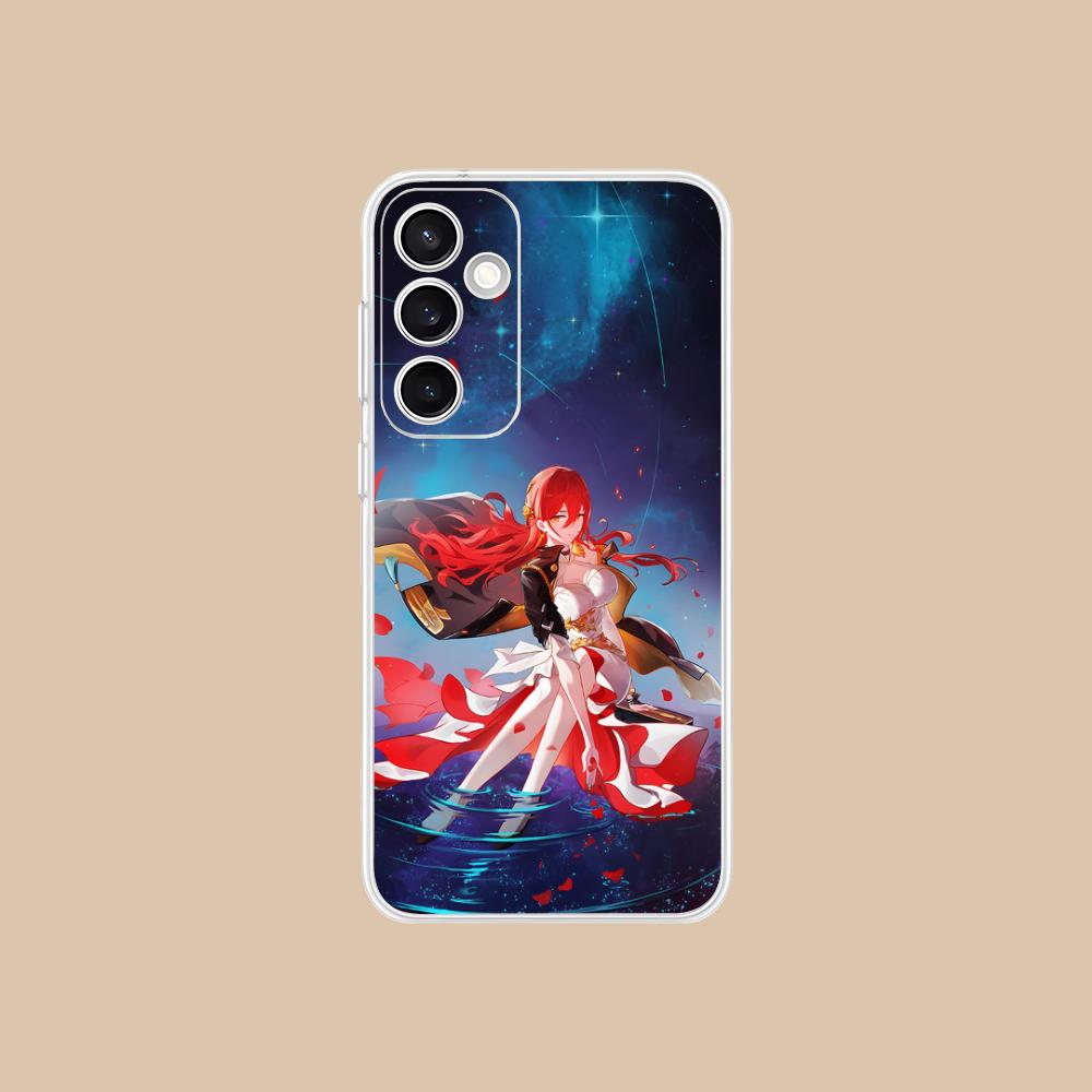 HSR Himeko Clear Mobile Phone Case for Samsung Galaxy S25 S24 S23 S22 S21Plus FE Ultra Colorful Cover