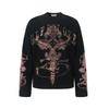 Mens Long Sleeve T-Shirt Cross Print Streetwear Loose Fit Dark Aesthetic Casual Top