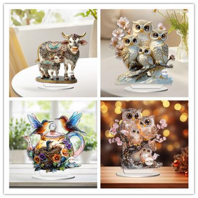New Mother's Day Animal Edition Mother and Child Love Tabletop Ornament Decorative Family Party Ornament - 2D Flat Acrylic Desktop Ornament