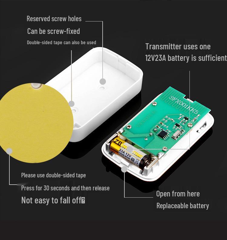 Smart Wireless Waterproof Doorbell, Battery Powered, Plug-Free