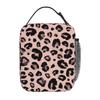 Leopard Print Lunch Bag Cheetah Pink  Lunch Box Reusable Portable Cooler Bento Tote for Adults Kids Work School Picnic