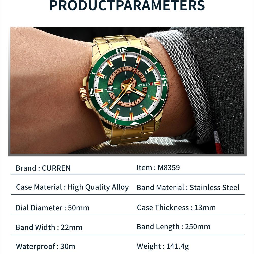 CURREN Stainless Steel Men's Watch Fashion Design Quartz Wristwatch with Date Clock Male Reloj Hombre Watch Men