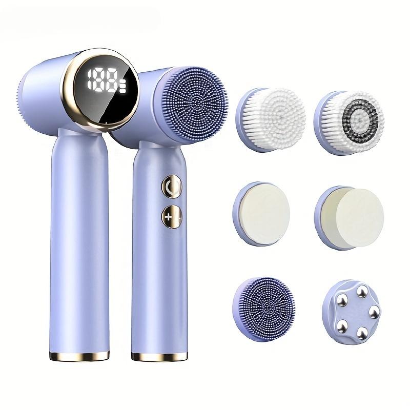 6-in-1 Elektrische Gesichtsreinigungsbürste – Tiefenreinigung der Poren, Peeling & Massage – 6 austauschbare Bürstenköpfe Wasserdichte & wiederaufladbare Reinigungsbürste
