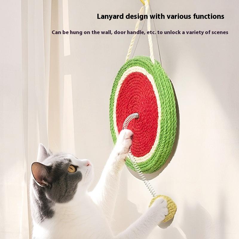 Interactive Hemp Rope Spring Ball Cat Toys Tumbler Sword Hemp Cat Scratch Board Self-Play Kitten Stick Relieve Boredom Toys