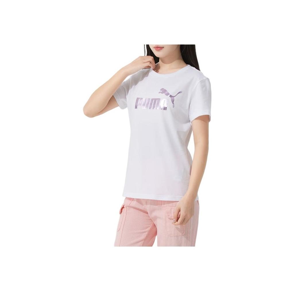 Puma Loose Fit Breathable Crew Neck Short Sleeve T-Shirt Women Tops White 688938-57
