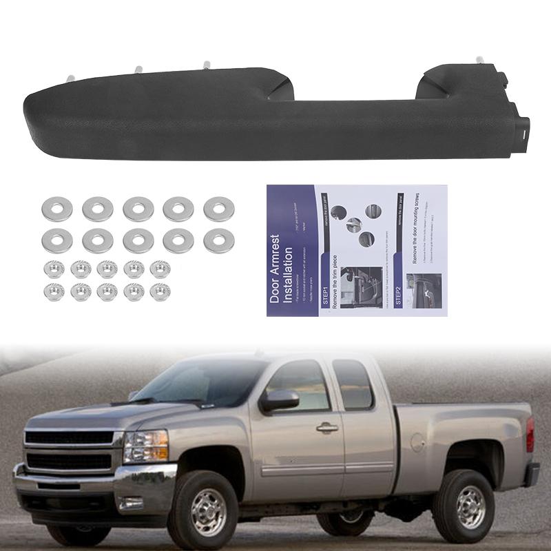 Front Left Door Armrest Repair Kit Driver For Chevy Silverado GMC Sierra 1500 2500HD 3500HD 2010-2014 22818465 20920830 20924566 Black Front Left