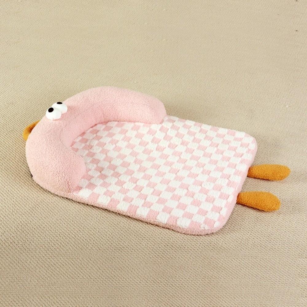 Comfortable Warm Cat Sleeping Mat Pillow Design Non Slip Cat Dog Bed Checkered Removable Dog Sofa Bed Indoor S розовый