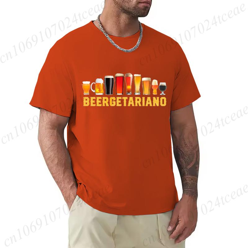 Men's Summer T-Shirts Loose Size Beer Cervezas Regalo Cerveza Humor Alcohol Print Tee Casual Round Neck Short Sleeve T-shirt Top