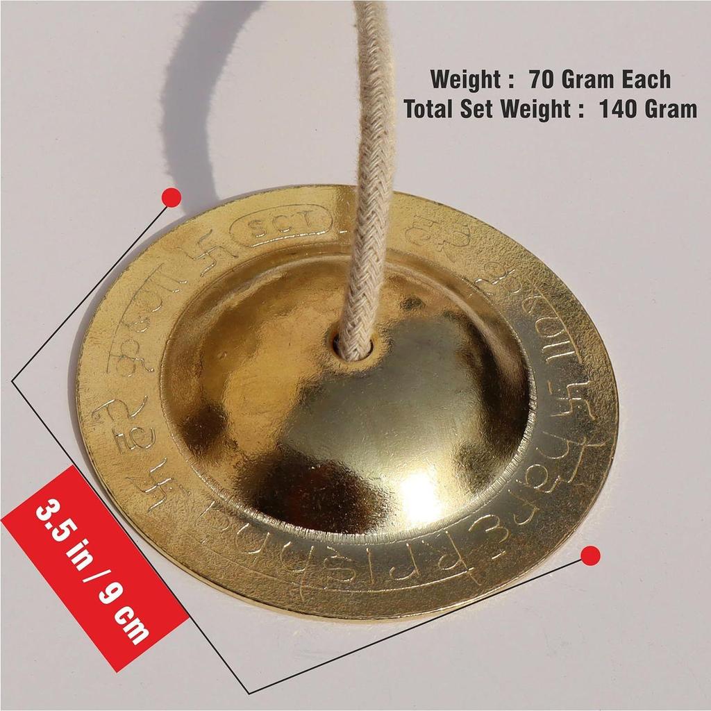 Pure Source India Manjeera For Pooja-Kirtan-Worship- Kartal instrument-Hand Cymbals Manjira Pair