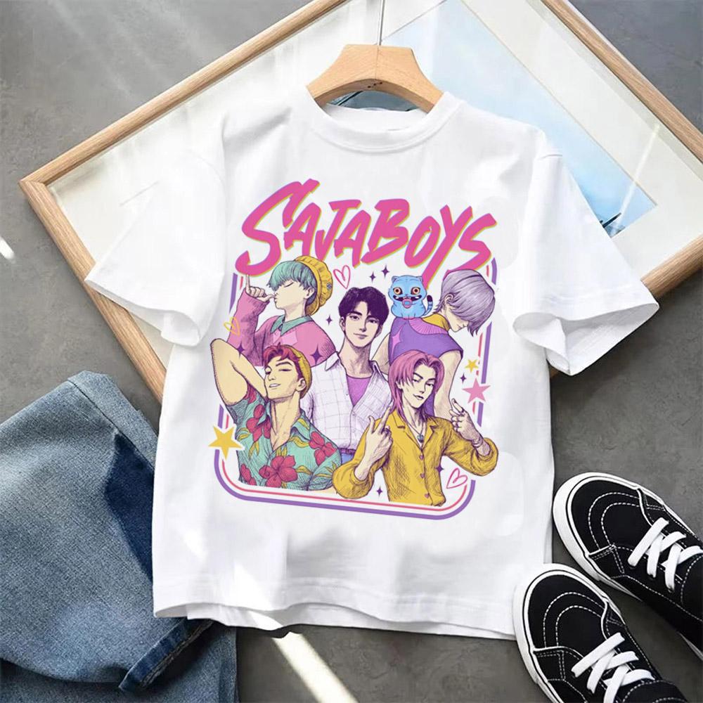 Cartoon Print Fashion Kids Clothing Short Sleeve T-Shirt Casual Comfortable T-shirt Girls