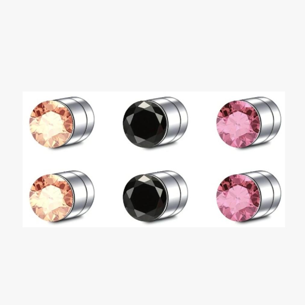 2-12 ks Jednoduché magnetické náušnice do nosu z nerezové oceli, 3mm Body šperky bez propíchnutí Pro muže a ženy 3mm