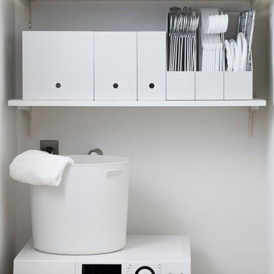 Muji Recycled Polypropylene Stand File BoxWhite Gray Approximately Width 10Depth 27.6Height 31.8cm