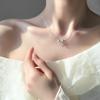 Sparkling Diamond Small Bow Necklace Women Light Luxury and Sweet Collarbone Chain
