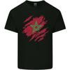 Zerrissene Marokko Flagge Marokkanischer Tag Fußball Unisex Leichtes Baumwoll-T-Shirt