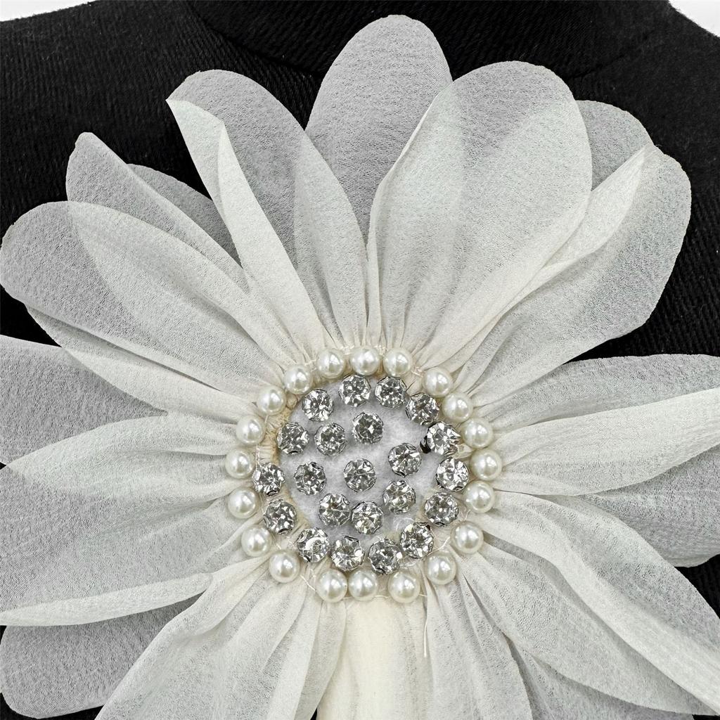 19cm Rhinestones 3D Flower Applique for Handmade Wedding Gown Sewing Flower for Dress Corsage Costume Sewing On Applique