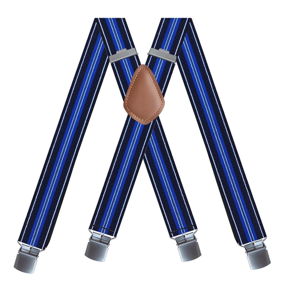 Elastische Hosenträger für Erwachsene mit 4 Clips für Herren und Damen, Hosenträger-Clips, 23 Farben optional