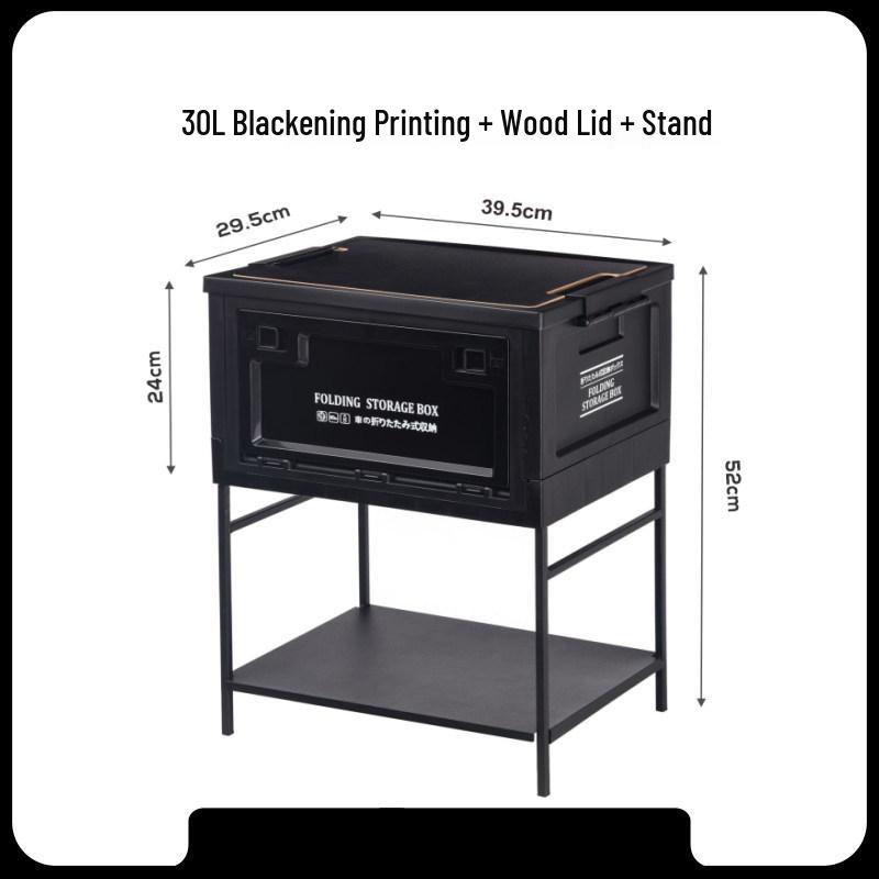 Black Outdoor Camping & Storage Folding Box - Industrial Style for Car Trunk