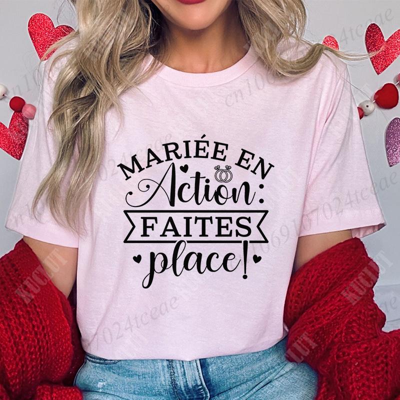 Humor French Bachelorette Party T-Shirt Girls Single Farewell Tees Team Evjf Future Bride Shirt Funny Bridal Shower Wedding Tops
