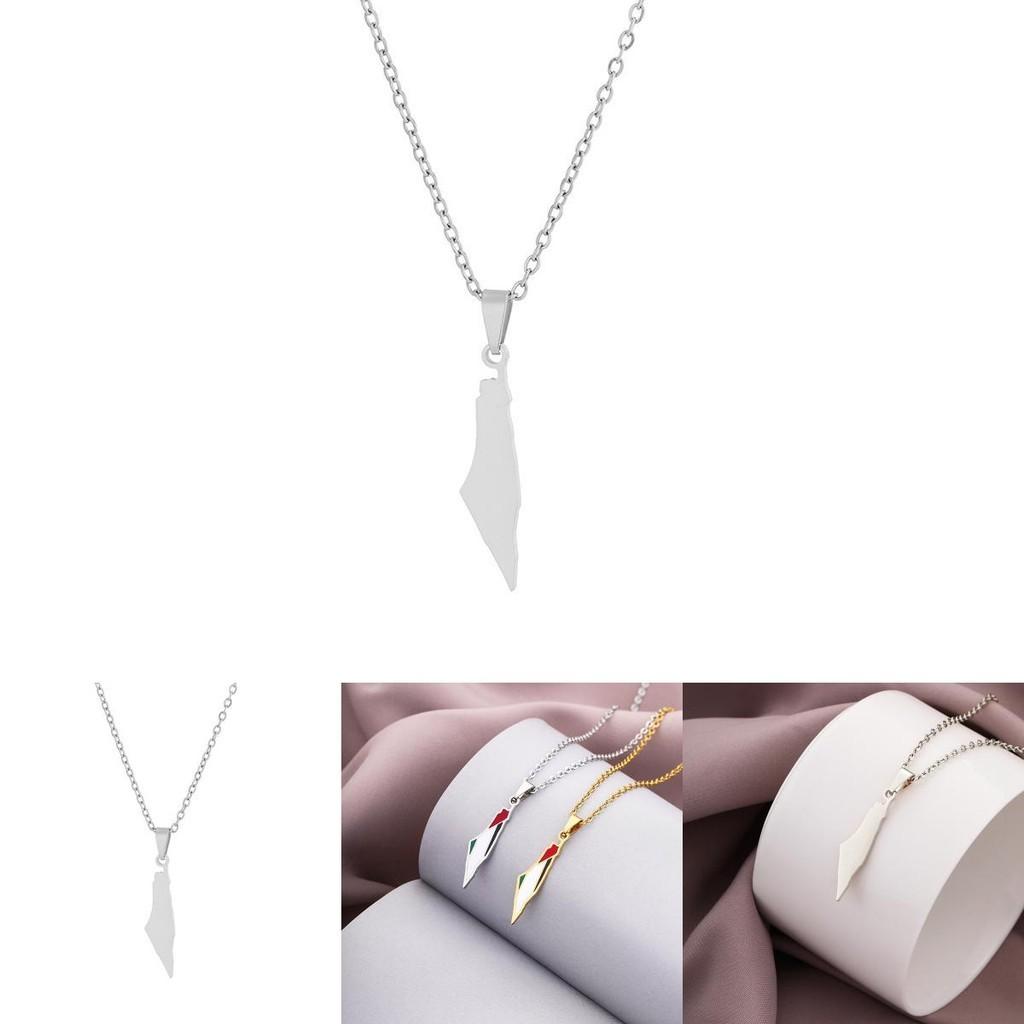 Collier Pendentif Tendance en Acier Inoxydable Pour E-commerce Transfrontalier En Europe Amérique Israël Et Palestine Design Géométrique