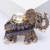Luxury Rhinestone Elephant Brooches For Women Unisex Enamel Animal Pins Office Party Friend Fashion Gifts Jewelry Accessories