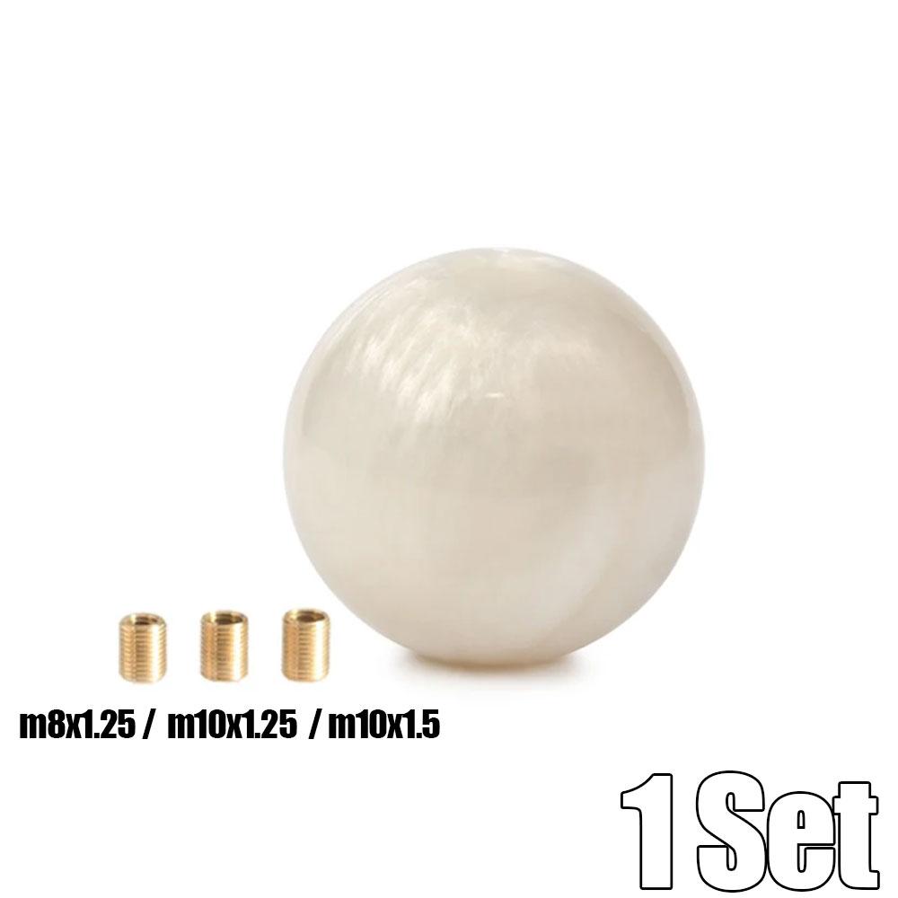 Car Transmission Stick Round Ball Manual Shifter Lever Handle Gear Shift Knob Decoration Head with 3 Adapters Auto Accessories