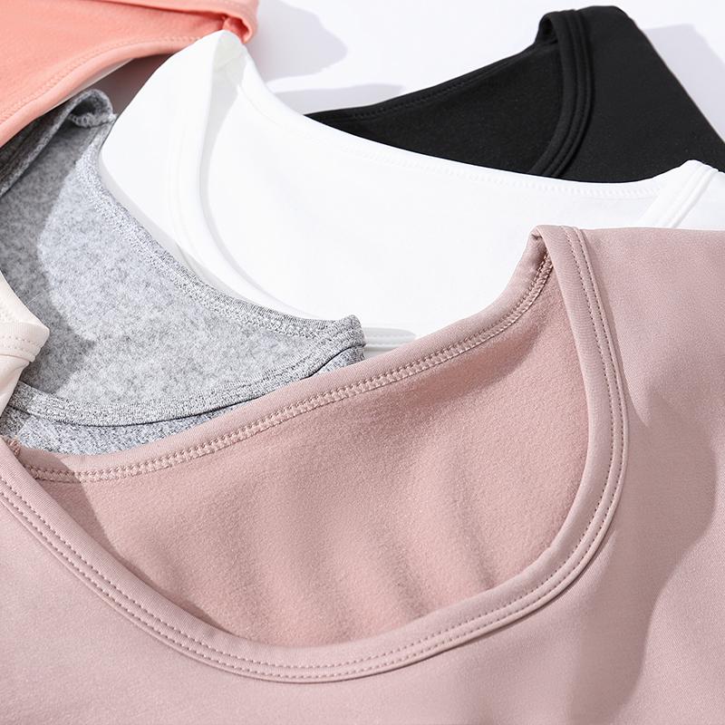 Solid Color Thermal Underwear Set for Women, Featuring A Sexy High-Neck Long-Sleeve Top and Thickened Fleece Long Pants, Perfect