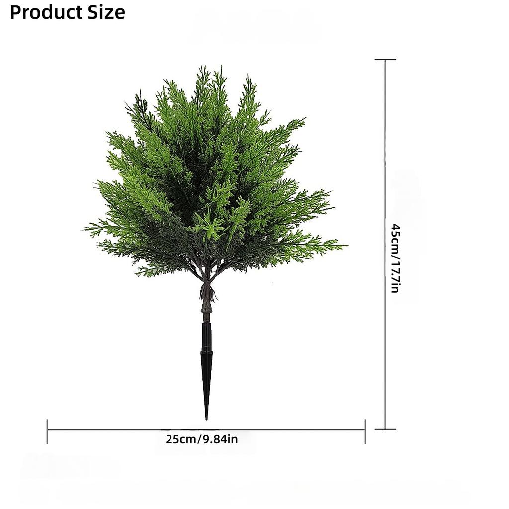 2pcs Outdoor Artificial Greenery - High-Quality Large Spherical Pine Trees with Ground Stakes, for Indoor/Outdoor Garden Decor