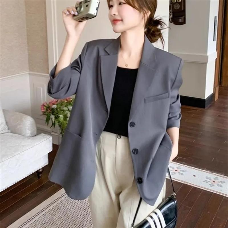 Damen Blazer Jacke Lässiges Design Gefühl Damen Oberbekleidung All-Match Elegant Mode Damen Anzugmantel