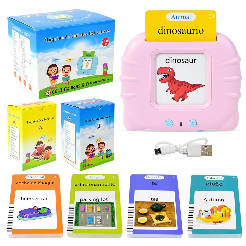 Elektronische Spanische Kognitive Karten Kinder Sprechende Lernkarten Hörbücher Lernkarten Früherziehung Wörter lernen Lernspielzeug Spiel