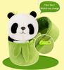 Non-Toxic 1 Set Cute Bamboo Tube Panda Plush Kawaii Tearful Panda Stuffed Animal Plushie Super Soft Hugging Pillow