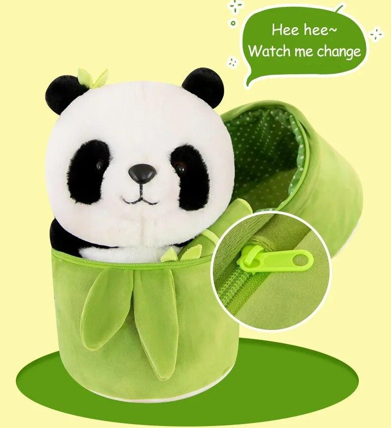 

1 Kit Cute Bamboo Tube Panda Plush Kawaii Tearful Stuffed Animal Plushie Super Soft Hugging Pillow 25cm