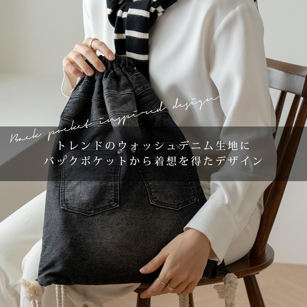 Backpack Bag Travel School Stylish Student Denim Knapsack Large Capacity Lightweight Bag Light Brand Black F [Device] Men's Women's