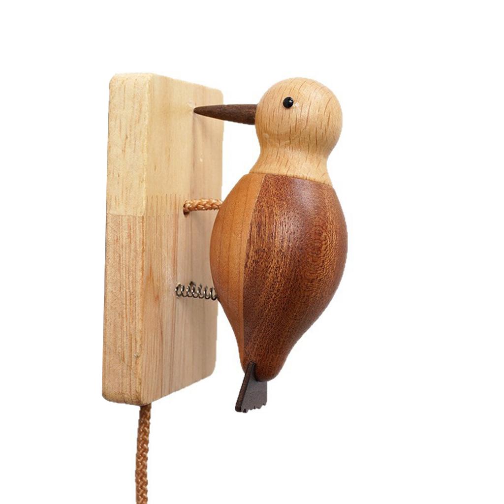 Niedliche Specht-Türklingel mit Zugband, Liebliche Vogel-Türklingel, Handgefertigtes Holz-Klangspiel in Vogelform für Zuhause, Schule, Anwesen