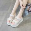 Heelless Cool Slippers Women's New Products In Summer 2025, Platform Muffin Sandals, Fashionable Versatile Checkerboard Sandals Women
