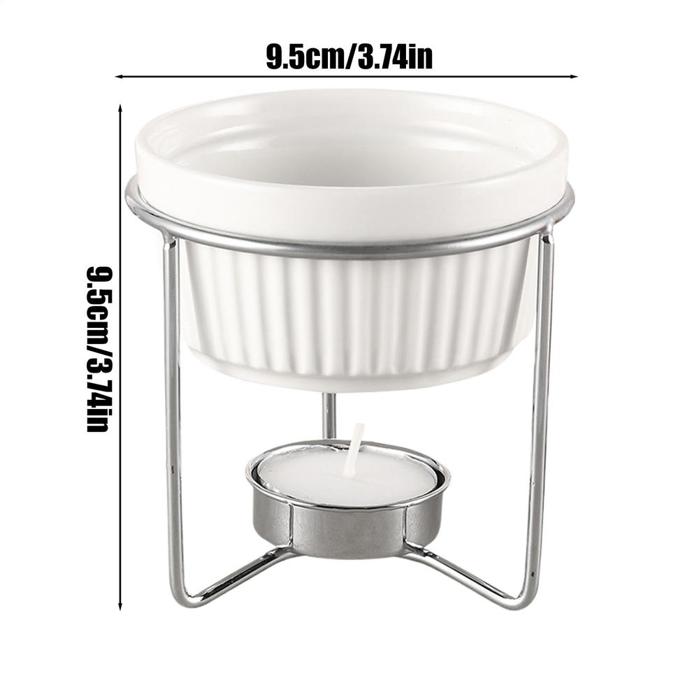 Butter Warmer Pot Portable Ceramic Kitchen Supplies Cheese Fondue Pot Tea Warmer Set For Seafood Chocolate Tea Dessert Snacks