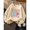 Kids Girls Crewneck Sweatshirt, Plaid Bow Baby Angel Heart XOXO Number 67 Print Pullover, Cute Birthday Sweatshirt For Kids Over 4 Years Old