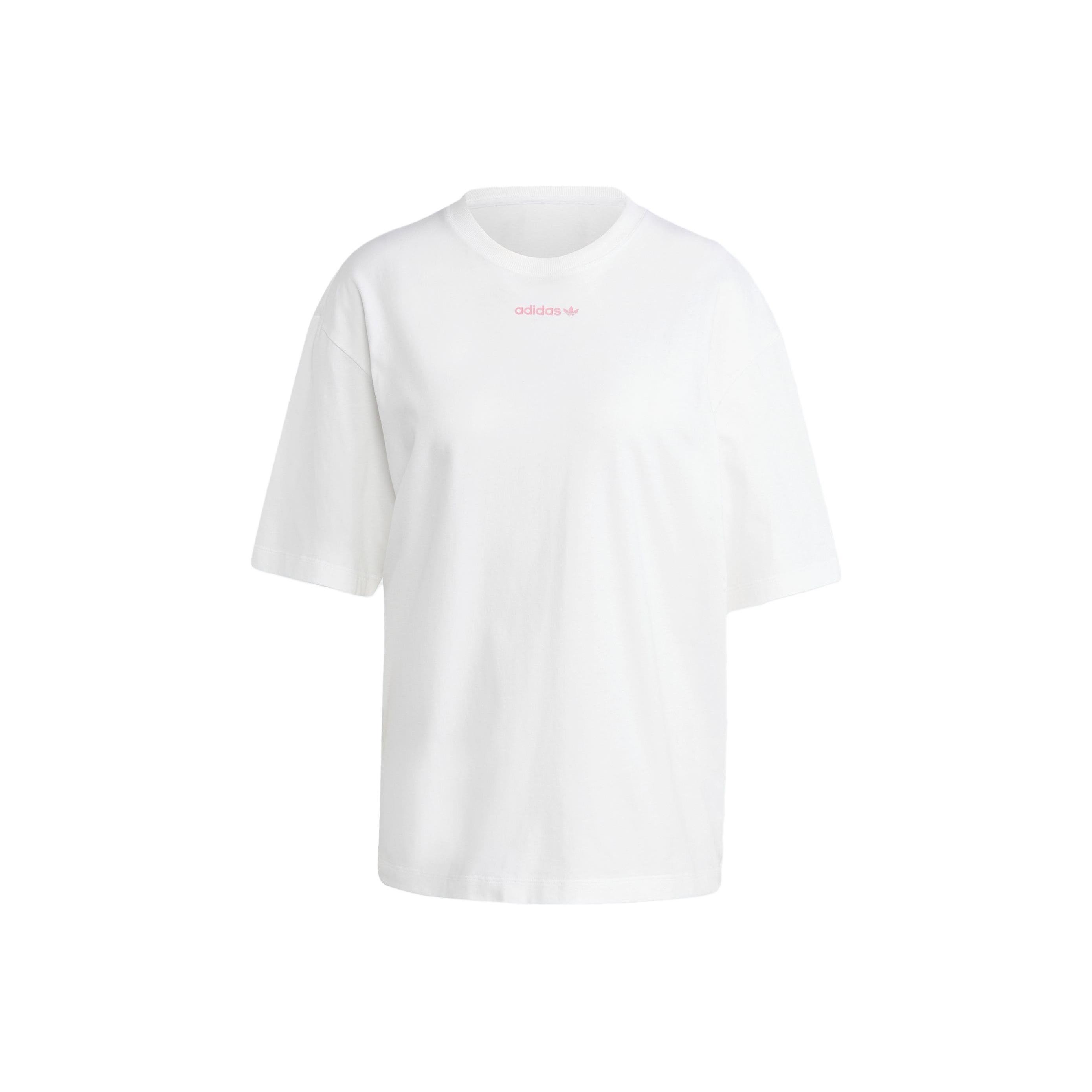 

Adidas Футболка Originals Graphic Tee с принтом логотипа, круглым вырезом, свободная, с коротким рукавом, женские топы, белые IT8155 L