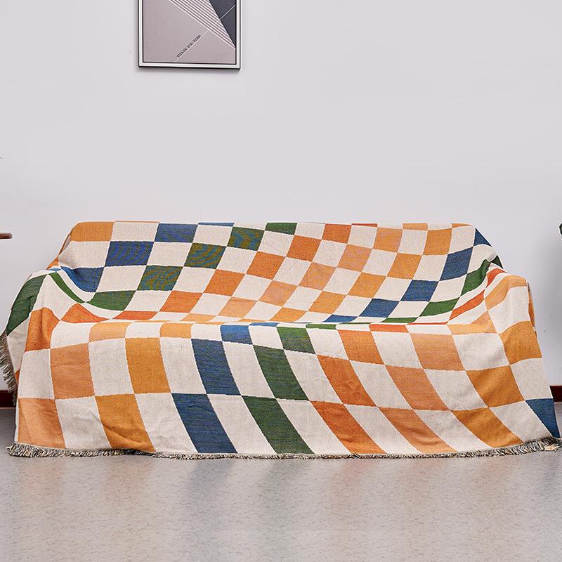 Home Deco Cotton Nordic Blanket Jacquard Woven Blankets Picnic Blanket 130*160cm