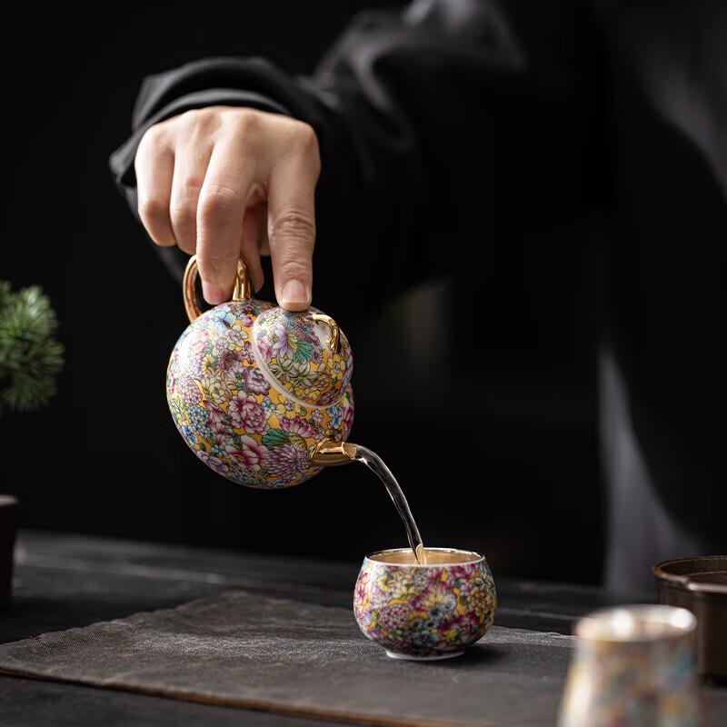 Sux Ceramic Gilded Silver Kung Fu Tea Set