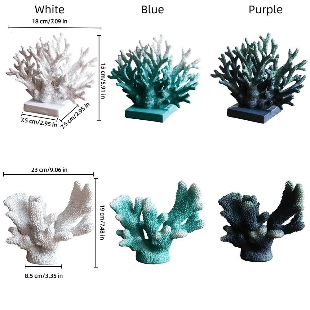 Colorful Artificial Coral Statue Realistic Desktop Coral Sculpture Aquarium Decoration